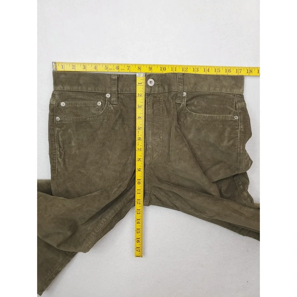 J.Crew Pants Mens 33x32 Green Oarsman 770 Straight Corduroy Chino Cords Stretch